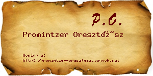 Promintzer Oresztész névjegykártya